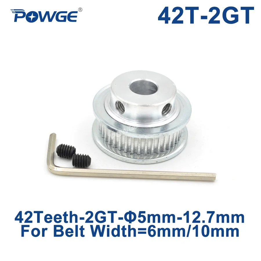 Зубчатый шкив POWGE GT 42 2M 2GT зубчатый с отверстием 5/6/6 35/7/8/10/12/12 7 мм для открытия