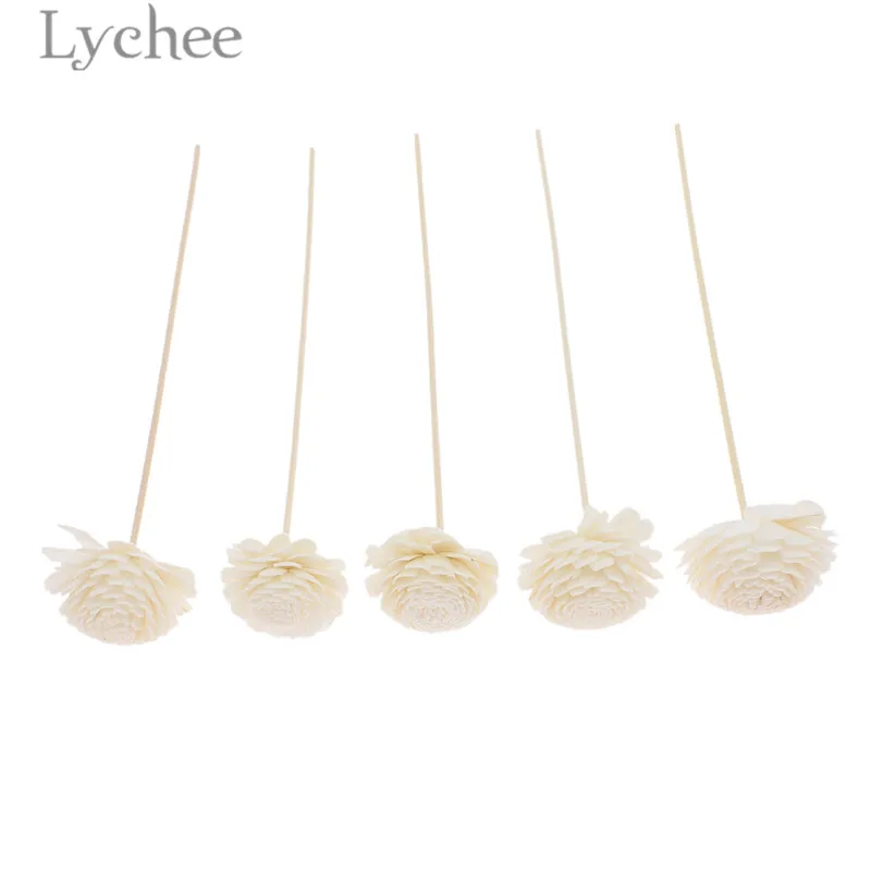 Lychee 5 шт. ромашка цветок из ротанга тростник ароматизатор диффузор не-огонь Замена заправка палочки для дома гостиная ароматические благовония