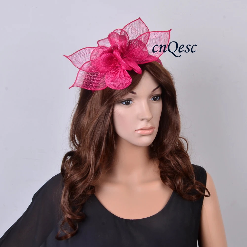 NEW DESIGN pale blue Sinamay fascinator with leaf and flower for kentucky derby Races Wedding church party 8 colors |