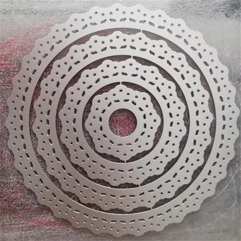 Ufurty металлические режущие штампы Doily круглые рамки трафареты для DIY скрапбукинга фотоальбома бумажные карты декоративные ремесленные тиснения штампы