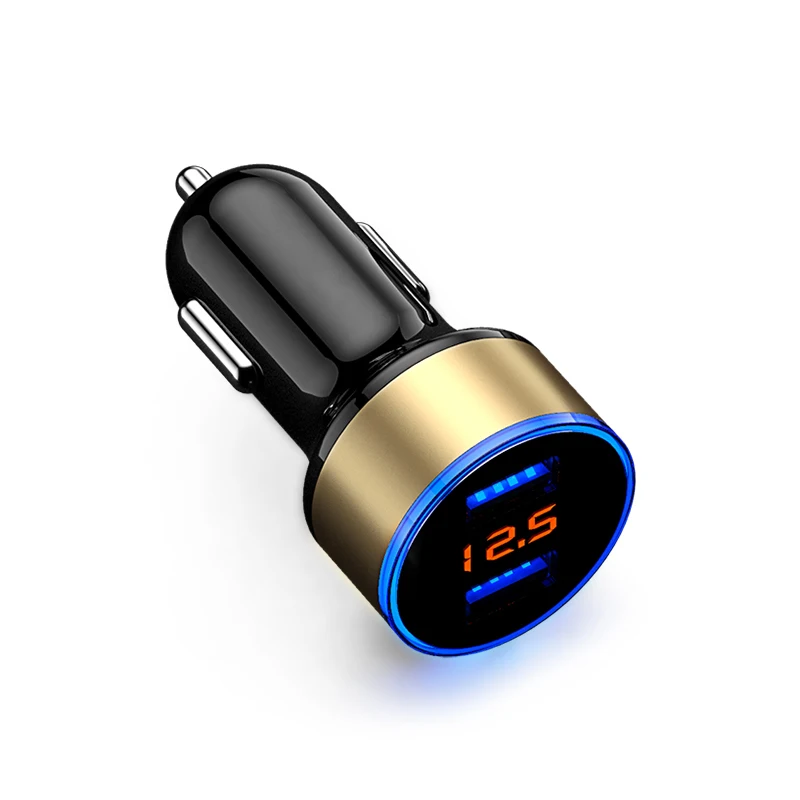 Gold 12 V-24 V автомобиль Зарядное устройство Напряжение Дисплей Разветвитель Прикуривателя быстро Зарядное устройство на USB адаптер быстрой зарядки авто аксессуары - Название цвета: Gold