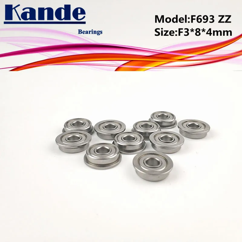 

Kande Bearings F693ZZ 10pcs ABEC-1 F693 ZZ F693-2Z Miniature Deep Groove Ball Bearing F3*8*4mm 693 F693
