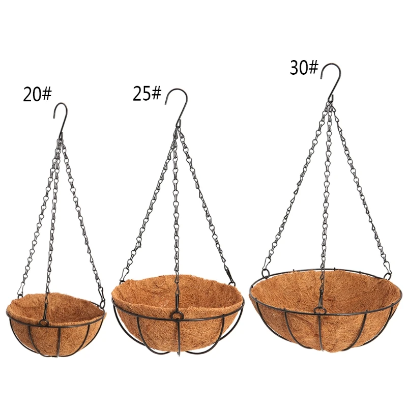 

Hanging Coconut Vegetable Flower Pot Basket Liners Planter Garden Decor Iron Art Garden Flower & Planters Pots