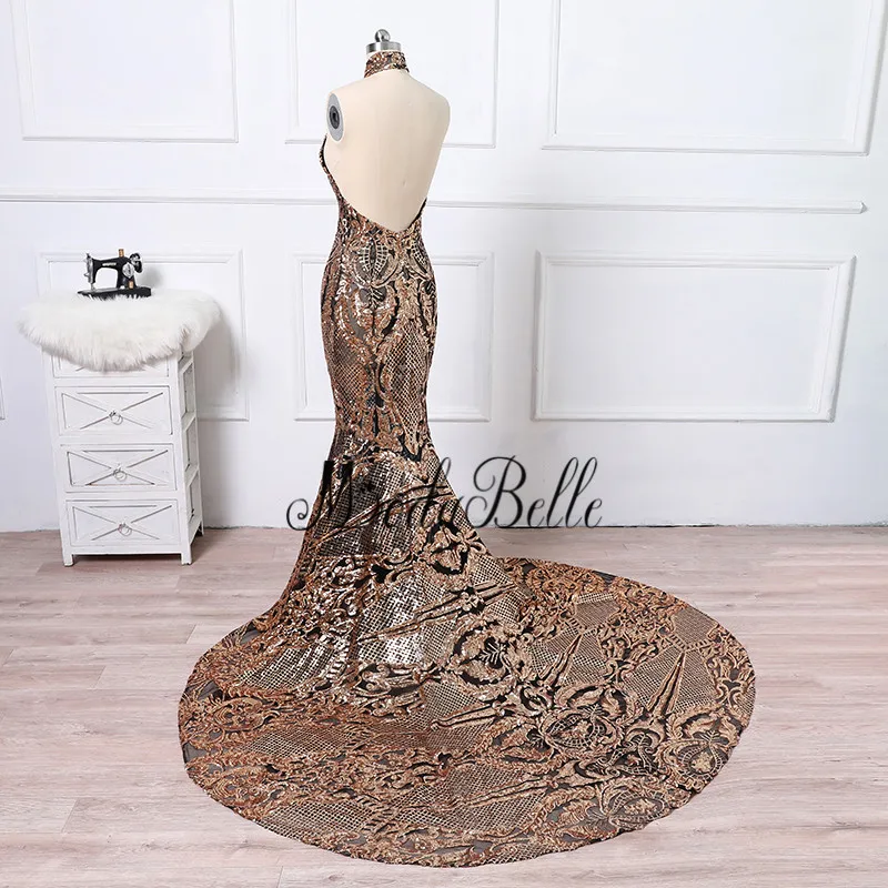 Modabelle черное Золотое длинное вечернее платье с блестками русалки знаменитости 2018