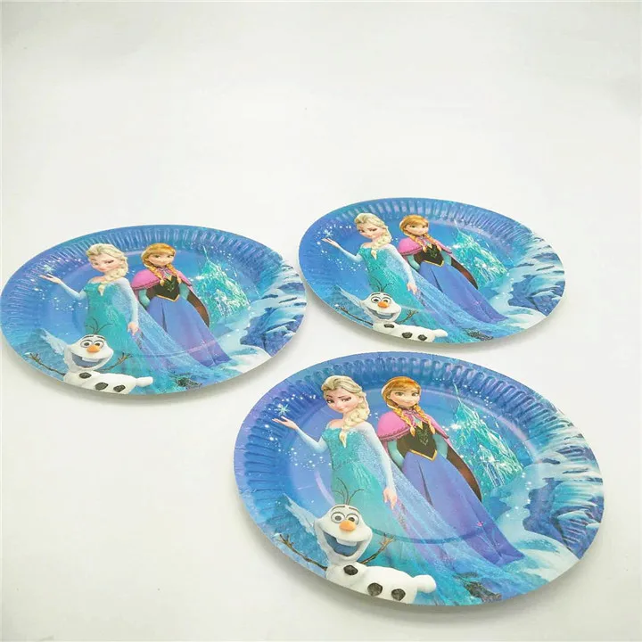 21pcs/lot for 10people event birthday party supplies decorations Snow Queen Frozen Anna disposable set cups plate talecover | Дом и сад