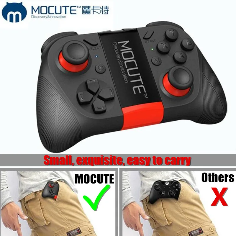 MOCUTE 50 шт. 050 VR игровой коврик Android джойстик Bluetooth управление Лер селфи пульт дистанционного управления затвора геймпад пк смартфон+ держатель