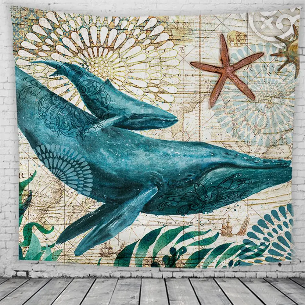 Гобелен с морской черепашкой модный коврик для пикника дорожный матрас скатерти