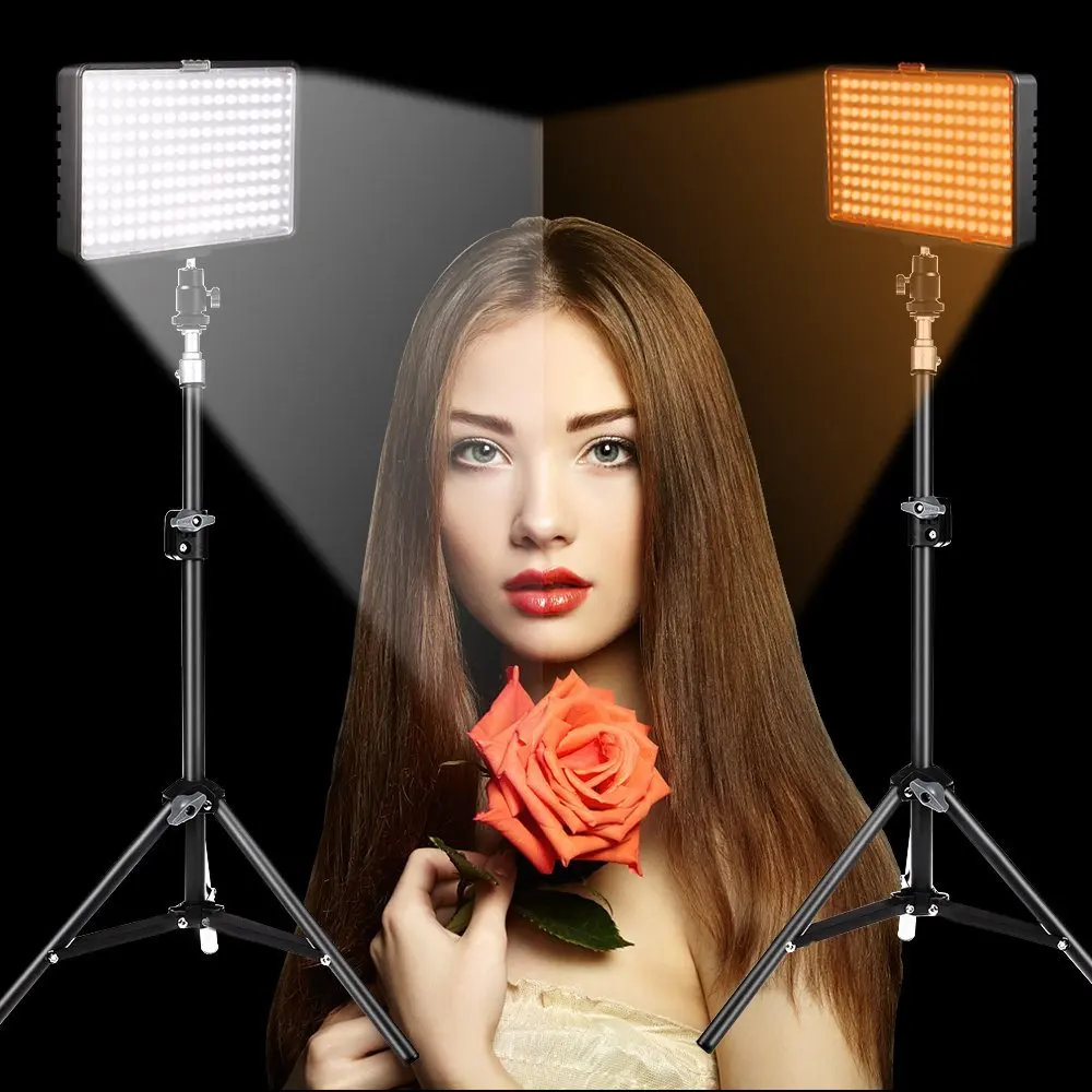 Spash TL-160S 2 комплекта светодиодный свет 3200 K/5600 K CRI85 фотографии освещения Студия фото лампа Панель LED подсветка для снимать видео