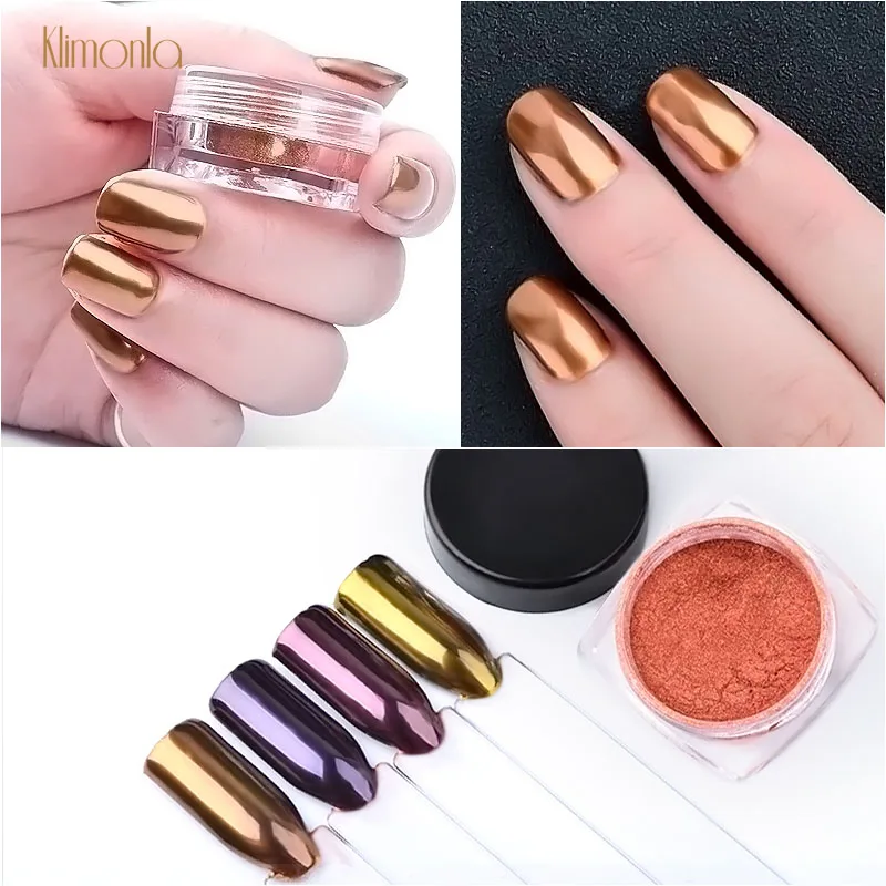 1 шт. зеркальный лак для ногтей цвета розового золота голографический пигмент