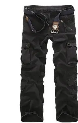 

NiceNew Mens Cargo Pants Army Green Black Big Pockets Decoration Casual Easy Wash Trousers Male Spring &autumn Pants