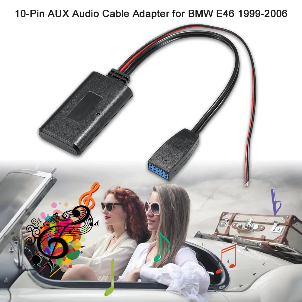 AUX аудио кабель адаптер 10Pin CD BT подходит для BMW E46 1999 2006 авто аксессуары|Кабели