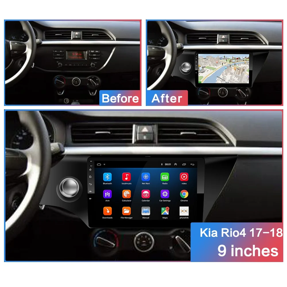 2G+ 32G " 2din Android 8,1 GO автомобильный dvd-плеер для Kia Rio 3 Rio 4 2010 2011 2012 2013- автомобильный Радио gps навигация wifi плеер