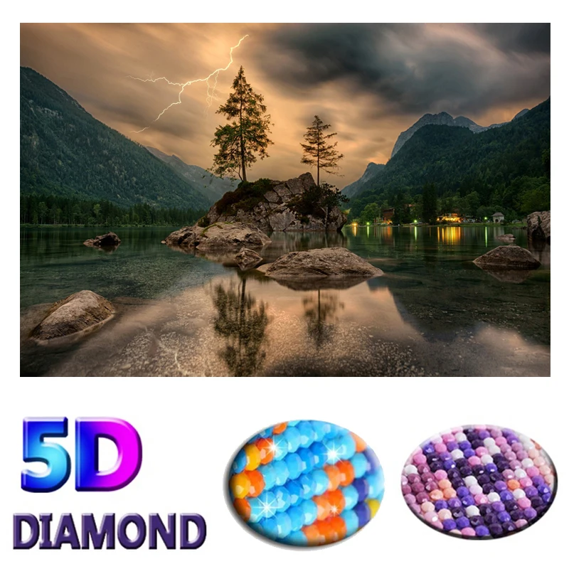 Полностью круглое сверло 5D алмазная картина &quotмолния&quot Алмазная вышивка с