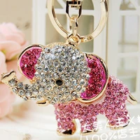 new full rhinestones elephant animal bag key chain bag key ring valentines holiday gifts wholesale promotion