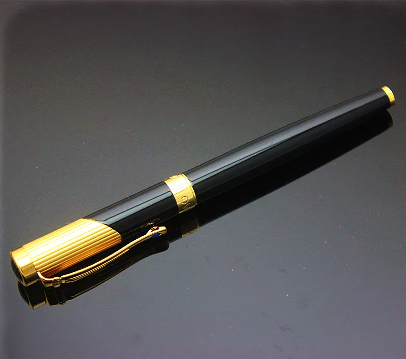 Jinhao 9009 черная и Золотая Роскошная Алмазная искусственная авторучка для финансов