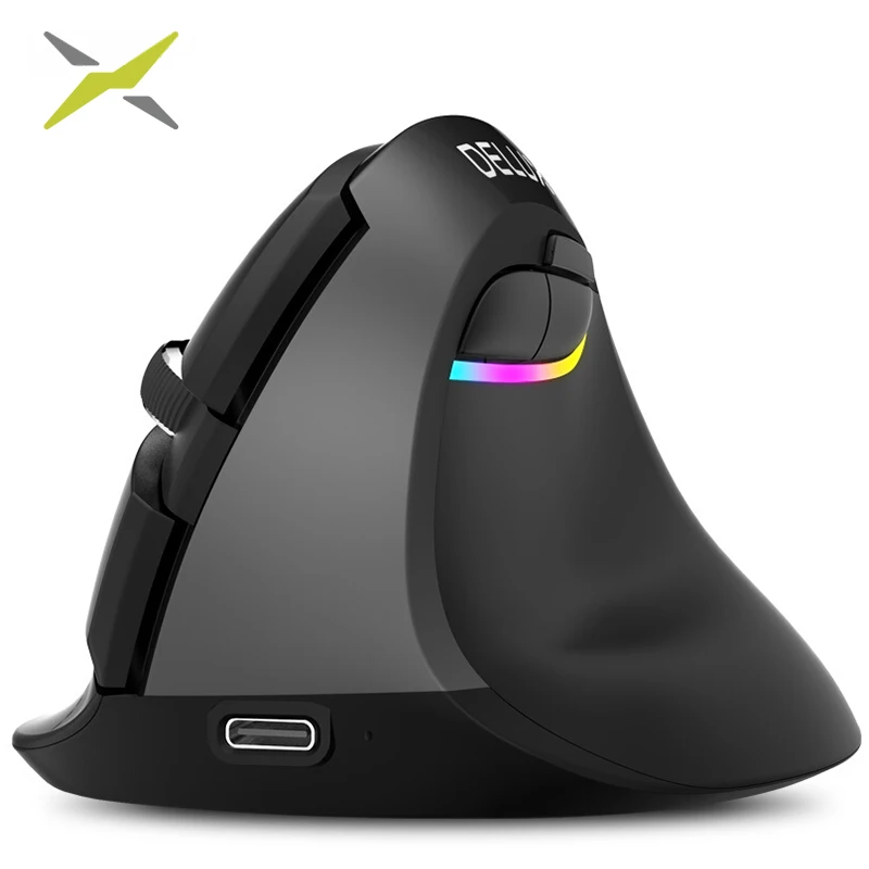 Delux M618 мини беспроводная мышь Bluetooth 4 0 + 2 GHz для подзарядки игровая офисный ноутбук