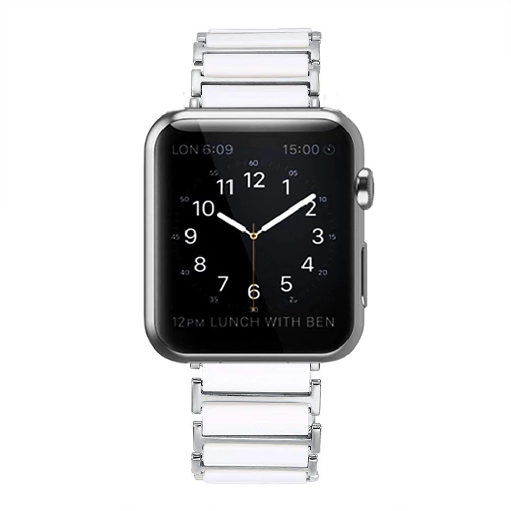 Слоновая кость Стальной керамический ремешок для Apple Watch 5 42 мм 38 мм для iwatch 4 3 2 1 44 мм 40 мм сменный ремешок для часов аксессуары для iwatch - Цвет ремешка: Слоновая кость