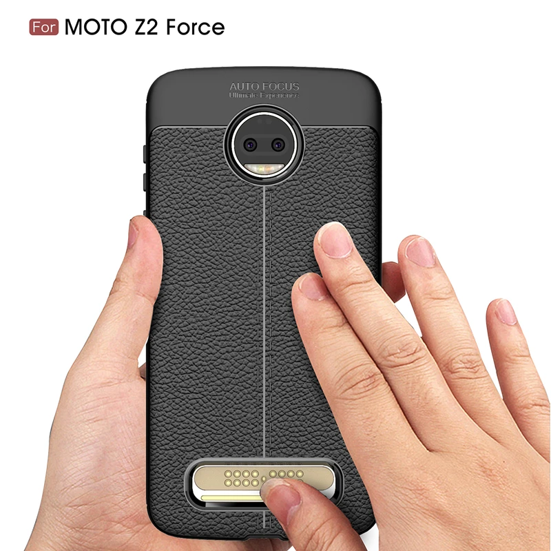 For Motorola Moto Z2 Force Case Cover Soft Silicone Leather Shockproof Bumper TPU Back Phone |