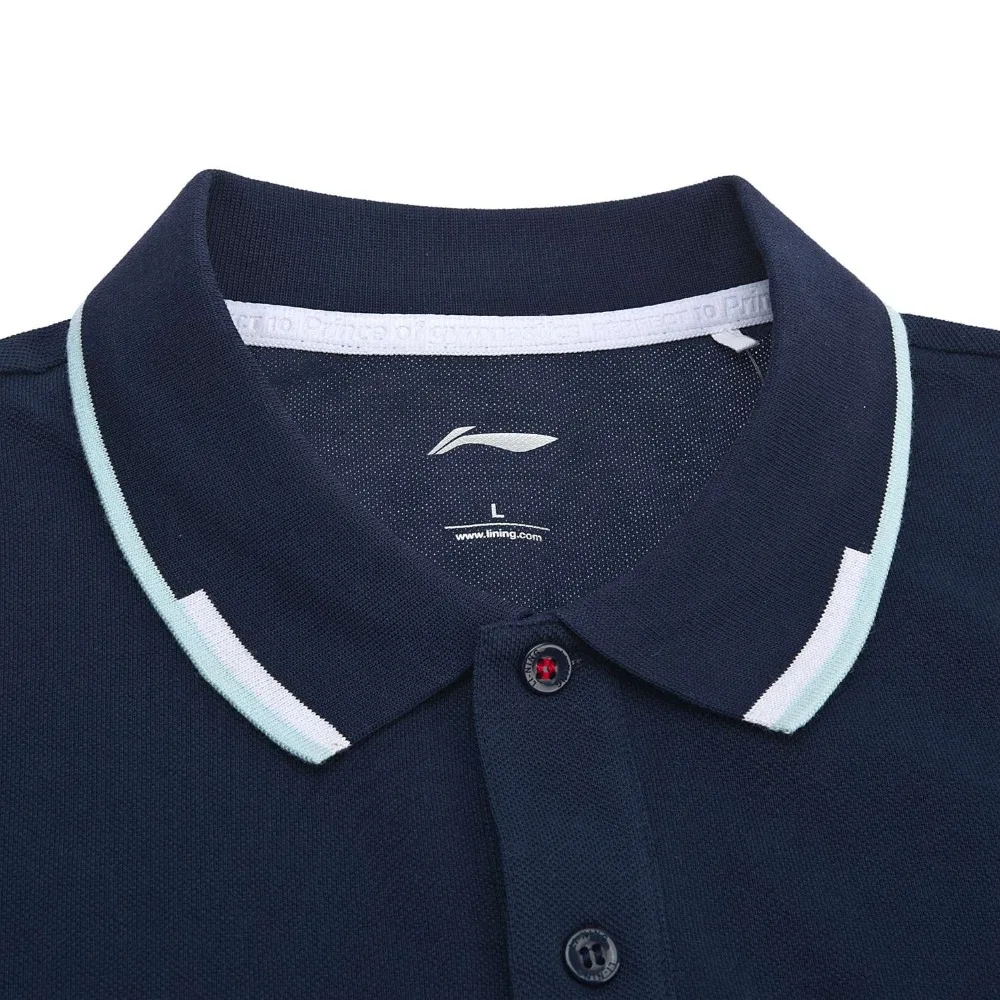 Li Ning мужские трендовые спортивные поло дышащие 60% хлопок 40% полиэстеровый обычный