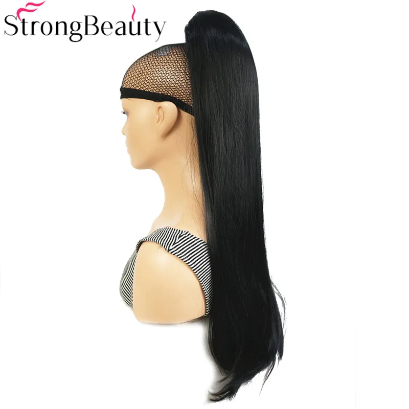1 StrongBeauty Синтетические длинные прямые конский хвост клип в/на наращивание волос шиньоны - Цвет: 1
