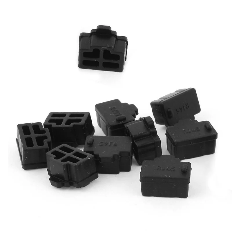 10 шт. черный Ethernet концентратор порт RJ45 анти защитная крышка от пыли протектор