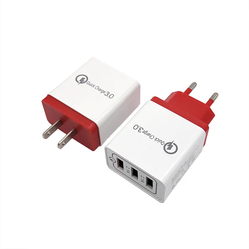 red Универсальное быстрое зарядное устройство USB 18 W 3,0 5 V 3A для Iphone 7 8 EU US Plug для быстрой зарядки samsung s8 s9 huawei мобильного телефона - Цвет: red