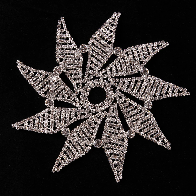 13*13cm Gold And Silver Colour Polygon Crystal DIY Wedding Evening Dress Sewing On Rhinestone Applique | Дом и сад