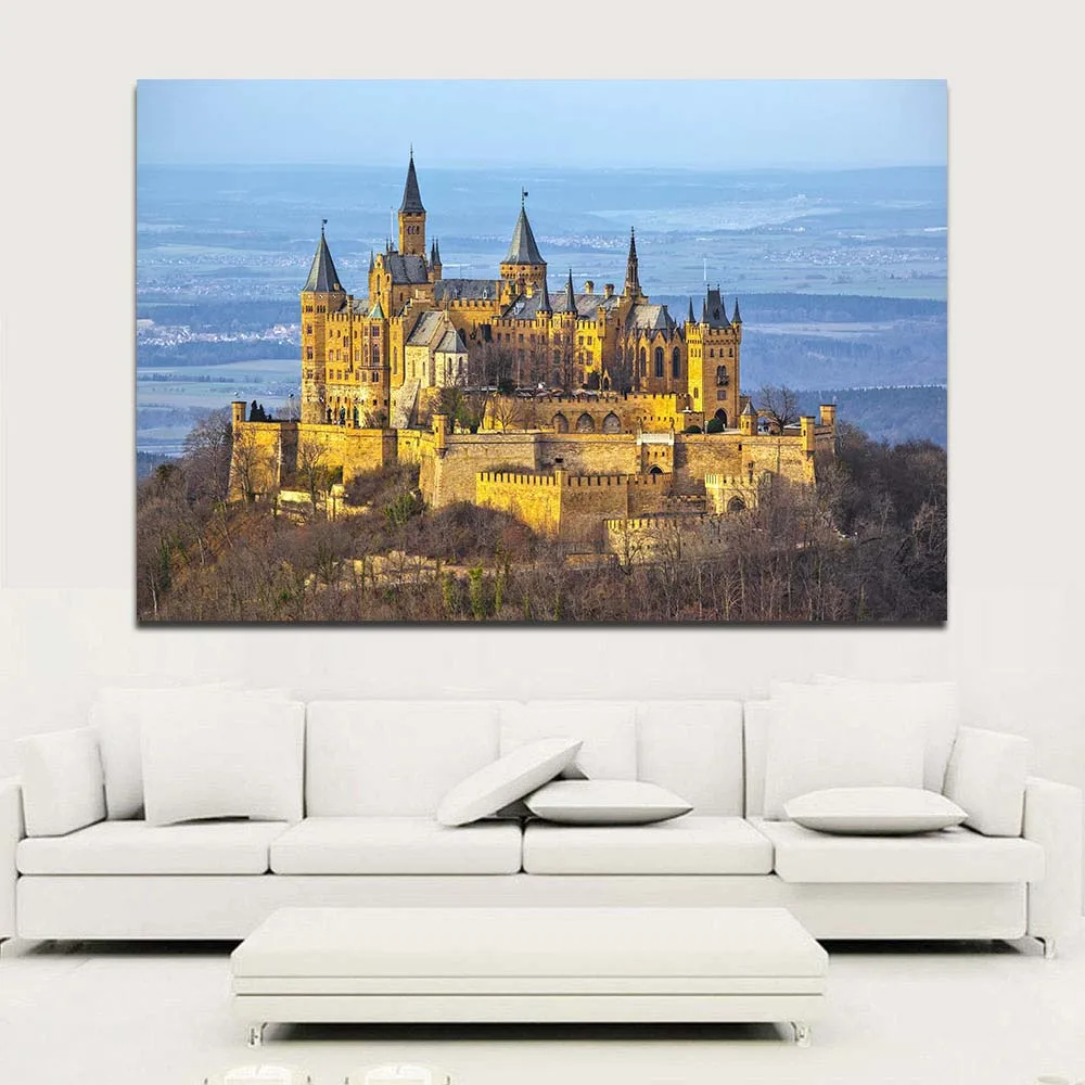 JQHYART Hohenzollern замок в Германии настенные картины для гостиной Холст Искусство