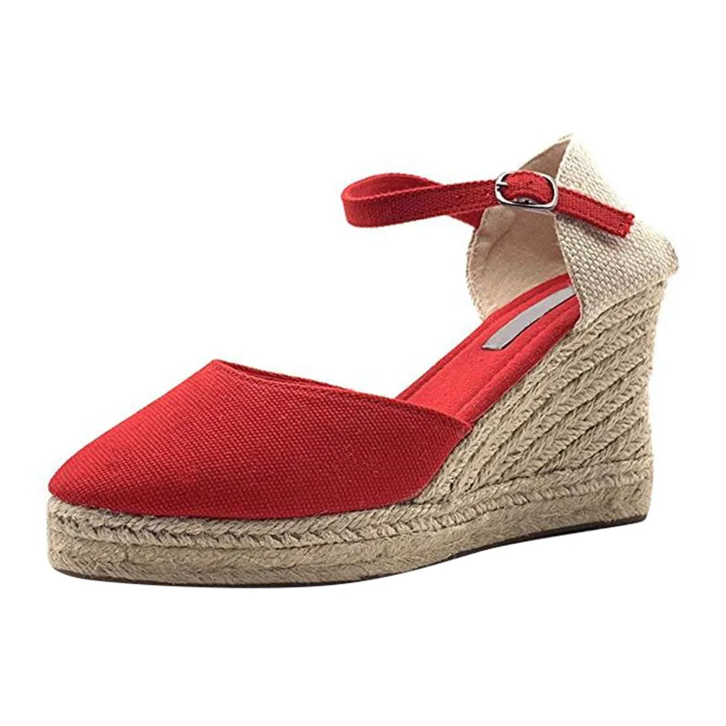 JAYCOSIN летние сандалии на платформе женские богемные холщовые с открытым носком