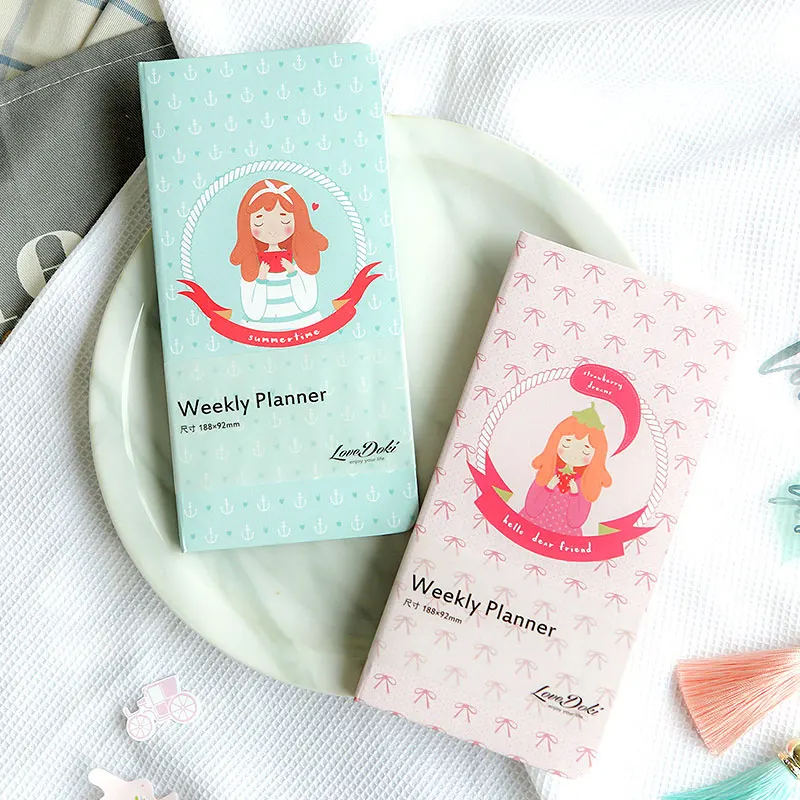 Милый блокнот Lovedoki для девушек дневник Еженедельный план чистый бумажный 2018