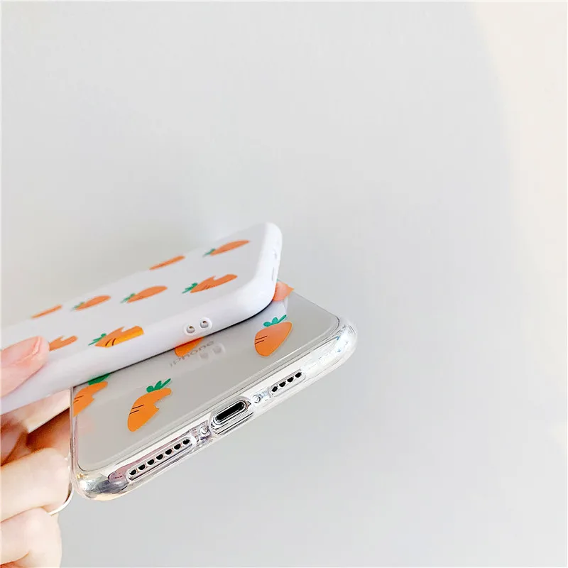Carrot Phone Cases For iPhone 6 7 8 X XS max XR Case Soft Transparent Silicone Clear Back Cover 11 11pro case |