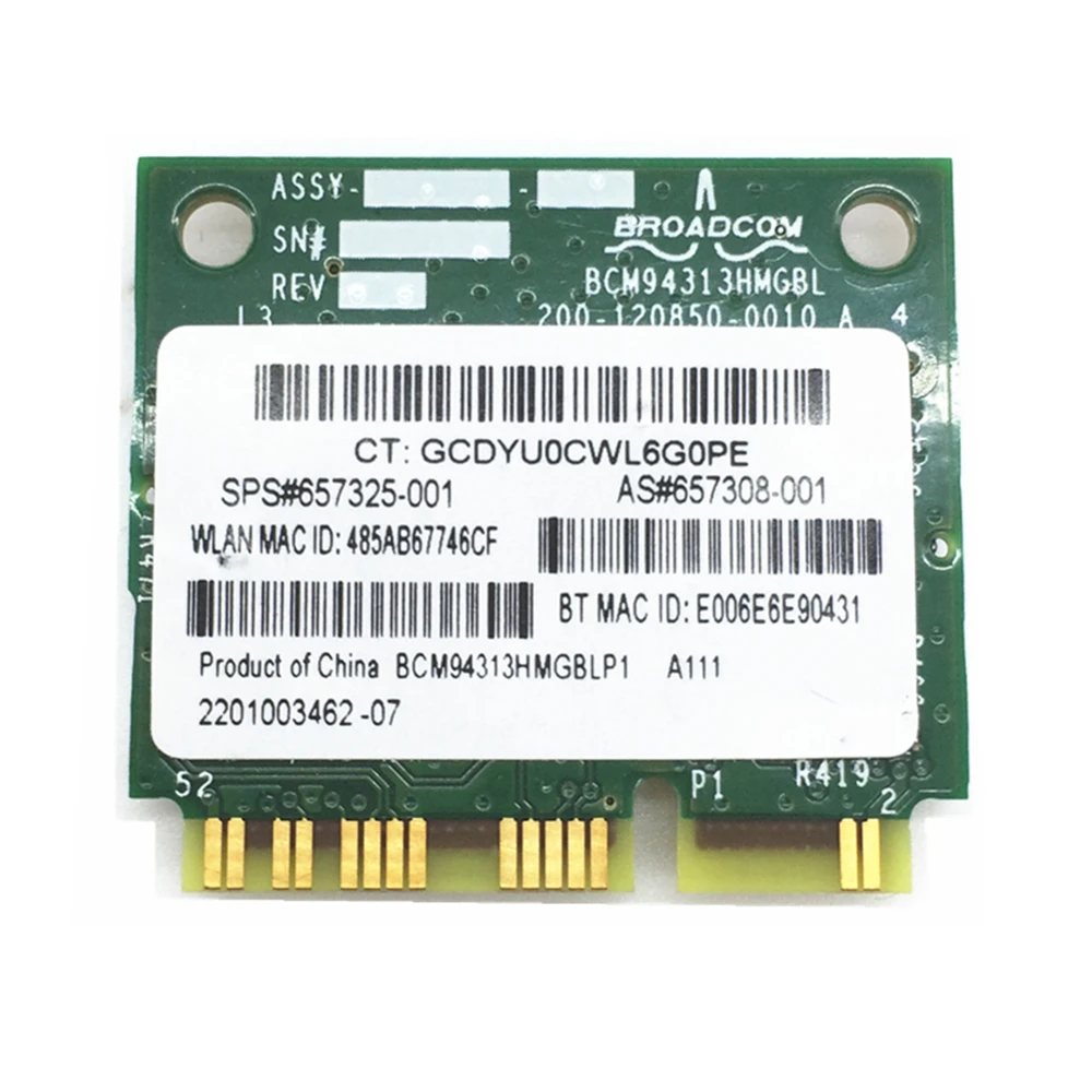 Для BroadCom BCM94313HMGB BCM4313 Wifi + Bluetooth 4 0 Mini PCI E карта 300 Мбит/с для HP G4 G6 DV6 DV7 CQ43 CQ57 SPS 657325