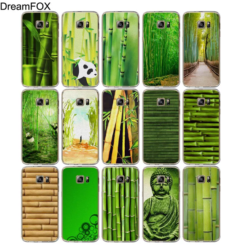 DREAMFOX M233 зеленый бамбук природа Мягкий ТПУ силиконовый чехол для Samsung Galaxy S5 S6 S7 S8 S9