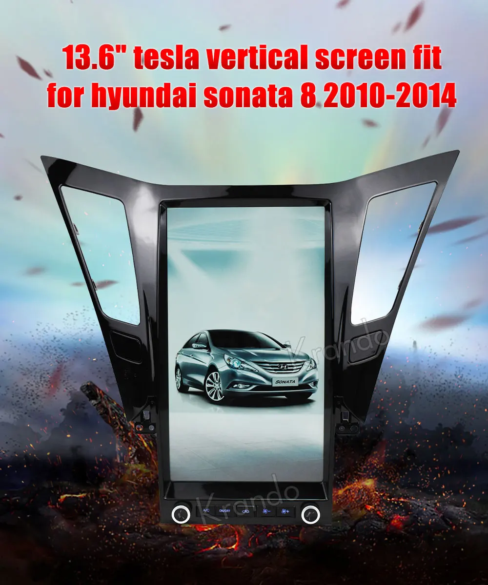 Krando android автомобильный радиоприемник 6,0 13," вертикальный экран Автомобильный мультимедийный для hyundai sonata 8 2010- gps навигационный плеер