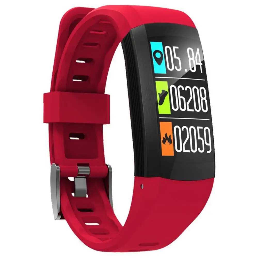 Красный Makibes G04 Bluetooth Смарт-браслет gps IP68 Водонепроницаемый Спортивный Браслет Сенсорный экран фитнес-трекер для измерения сердечного ритма Смарт-браслет - Цвет: Красный