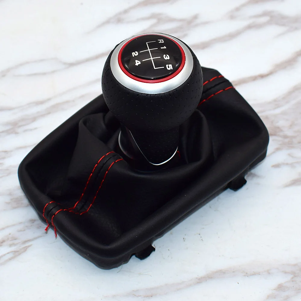 5 Speed-Red R5 Автомобиль для укладки аксессуары MT Шестерни ручка переключения Гетры Загрузки Крышка Рычажная ручка для Audi A4 S4 B8 8 K A5 8 лет Q5 8R Sline 2007 - Название цвета: 5 Speed-Red R5