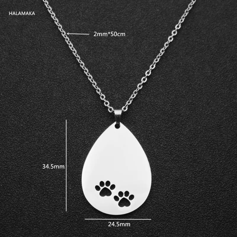 Цепочка с подвеской Собачья лапа из нержавеющей стали 316L|stainless steel blanks|dogtag necklaceblank