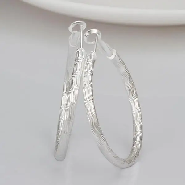 New Cicles 925 Pure silver Hoop earings prata brinco e341 gift box Free Fashion Jewelry | Украшения и аксессуары