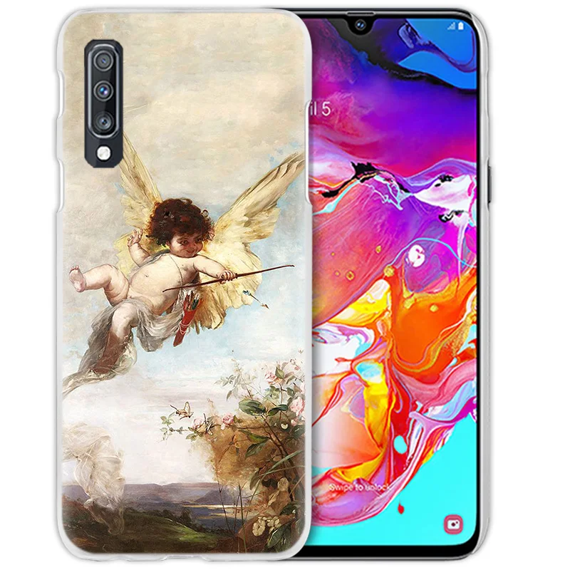 Художественный чехол с ангелом Амуром для samsung Galaxy A50 A70 A20e A40 A30 A20 A10 A8 A6 Plus A9 A7 жесткий прозрачный чехол для телефона из поликарбоната