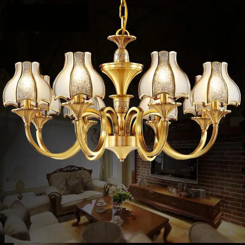 Американский винтажный полностью медный светильник люстра Avize для столовой