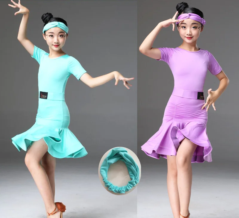 Детское платье для латиноамериканских танцев костюм из спандекса соревнований