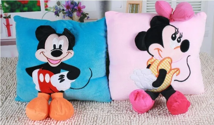 1 шт. 35 см 3D Микки Маус и Минни Маус плюшевые подушки Kawaii Микки и Минни мягкие Cusion подарки для детей