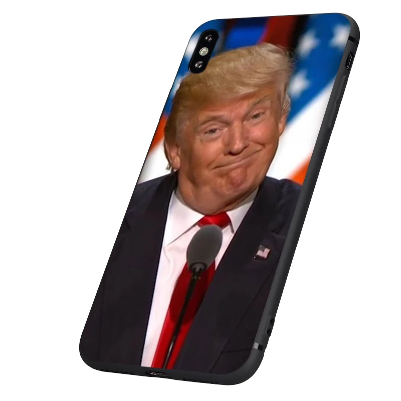 Черный чехол из ТПУ для iphone 5 5s se 6 6s 7 8 plus x 10 силиконовый XR XS 11 pro MAX с лицом Дональда