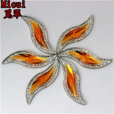 Orange Yellow Micui 20 шт 15*50 мм S форма смолы Стразы Кристалл плоский с оборота камень для одежды платье ремесла украшения одежды ZZ558 - Цвет: Orange Yellow