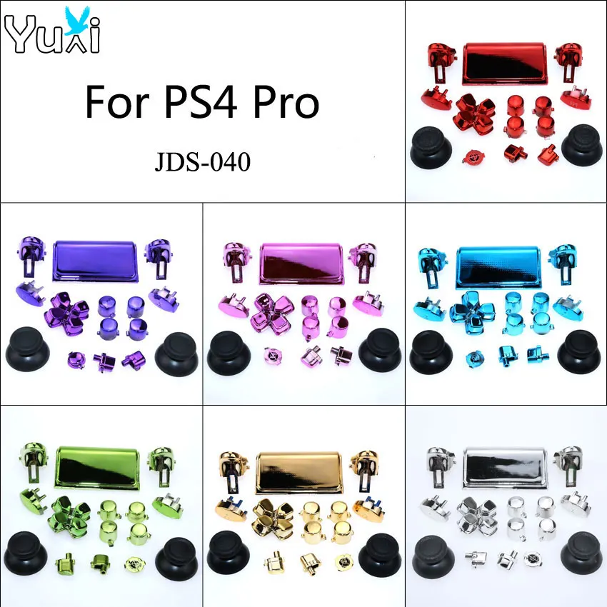 Кнопки YuXi Chrome Dpad R1 R2 L1 L2 для Sony Dualshock 4 Pro Slim Wireless Controller новая версия беспроводных