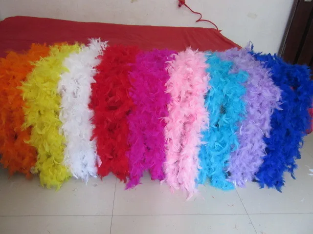 

10pcs Free shipping Wedding Party Decorations DIY Fancy Dress sewing Cloth fringe feather scarf Lake Blue Turkey Feather Boa