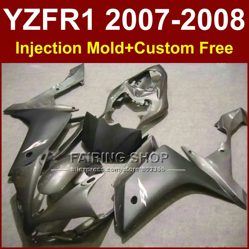 

Hot sale all gray fairings set for YAMAHA YZFR1 2007 2008 fairing kit R1 YZF R1 YZF1000 YZF 1000 07 08 DR6D+7Gifts