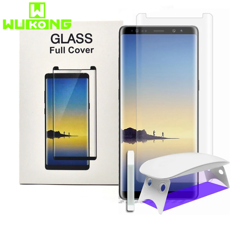 Ультрафиолетовый защитный экран для samsung Note9 8 S8 S9 Plus S10Plus Note 10 Plus из закаленного стекла mate 30 Pro UV Liquid P30 pro