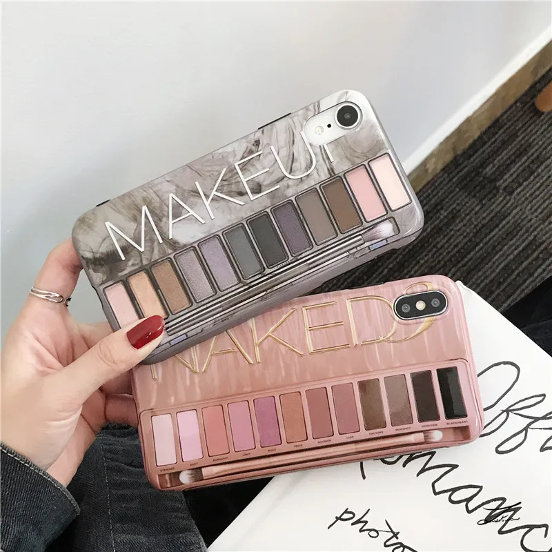 Makeup Eyeshadow Palette phone Case For iPhone XS Max 7 8 plus Phone Silicon Cover XR Anti-knock soft shell F24 |