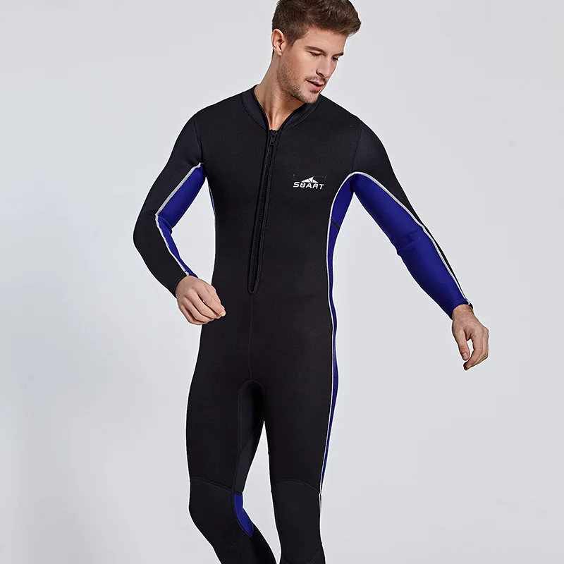 Wetsuit Men Full Suit Wetsuits, Long Sleeve Mens Wetsuit for Scuba Diving Surf Snorkeling, Neoprene Wet Suit 3mm Black Front zip
